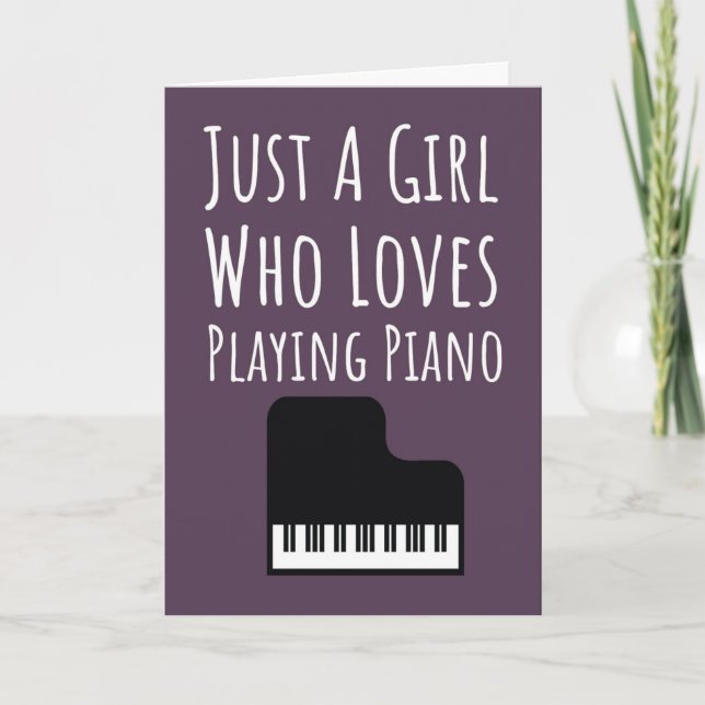 Cute Pink Piano Player Cards For Baby Girl Pianist Karte (Vorderseite)