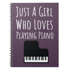 Cute Pink Piano Player Gifts For Baby Girl Pianist Notizblock