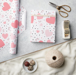 Cute pink pig for Valentine Geschenkpapier