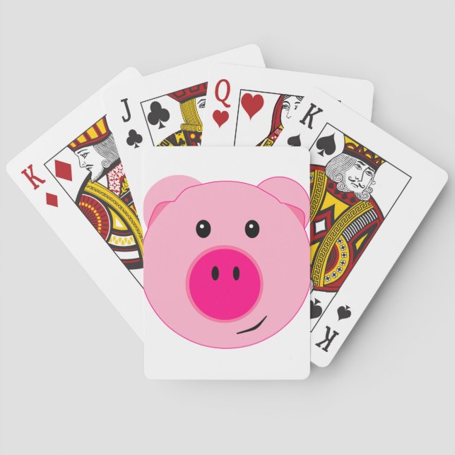 Cute Pink Pig Spielkarten (Rückseite)