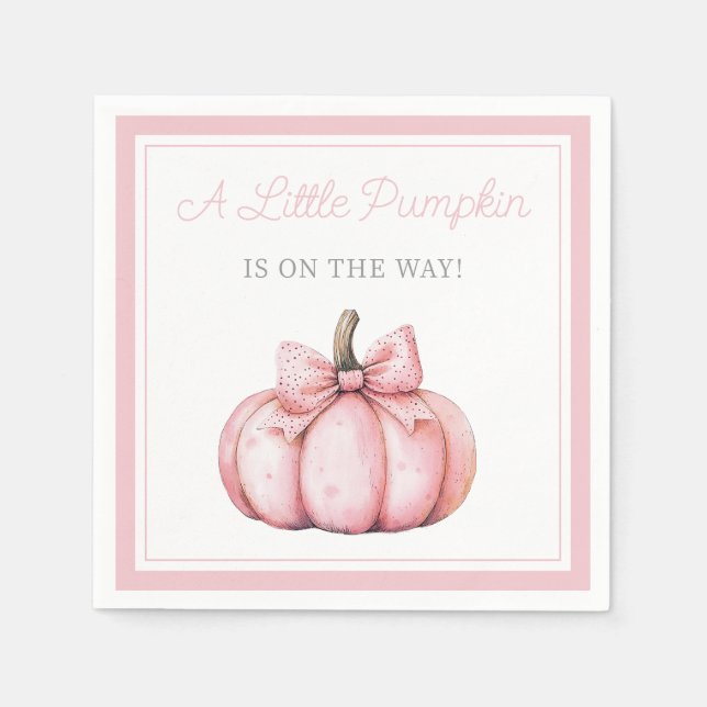 Cute Pink Pumpkin Girl Baby Shower Serviette (Vorderseite)