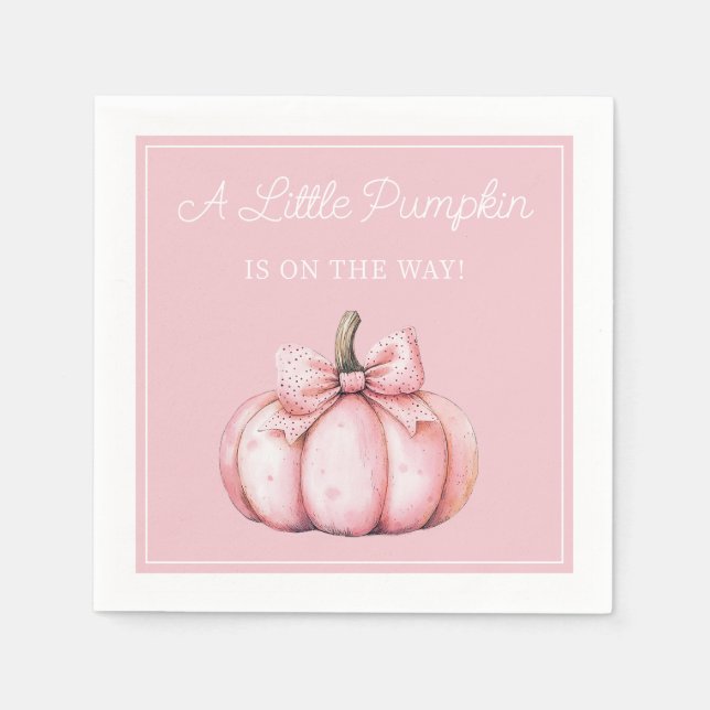 Cute Pink Pumpkin Girl Baby Shower Serviette (Vorderseite)