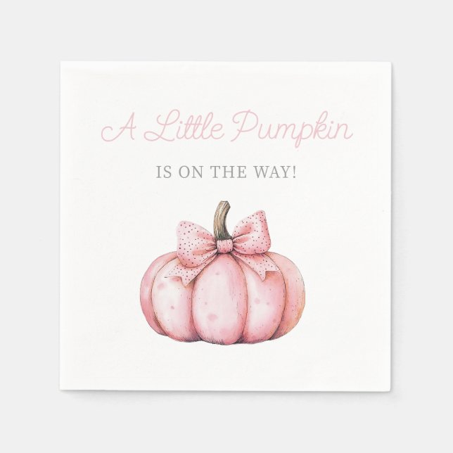 Cute Pink Pumpkin Girl Baby Shower Serviette (Vorderseite)