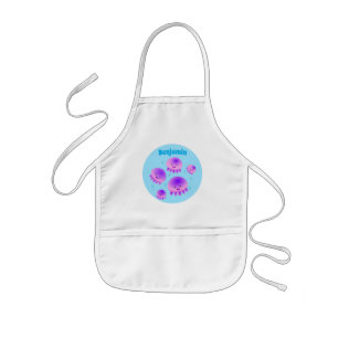 Cute pink purple jellyfish kawaii cartoon kinderschürze