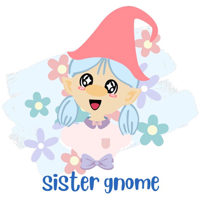Cute Pink Sister Gnome Text Quote with Image Kleinkind T-shirt (Von Creator hochgeladen)