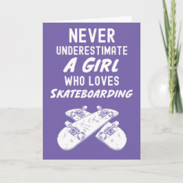 Cute Pink Skateboarding Cards For Girls Skateboard Karte