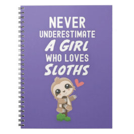 Cute Pink Sloth Gifts For Baby Girls Kids Animals Notizblock