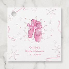 Cute Pink Snowflake Ballerina Girl Baby Shower Geschenkanhänger