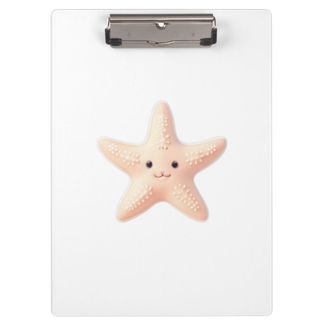 Cute Pink Starfish Klemmbrett (Vorderseite)