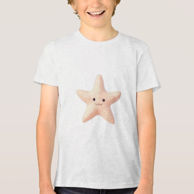 Cute Pink Starfish Tri-Blend Shirt (Vorderseite)