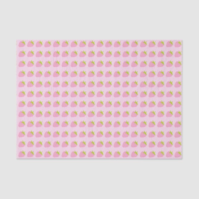Cute Pink Strawberries Pattern Seidenpapier (Vorderseite)