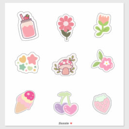 Cute Pink-Themed Stickers for Spring & Summer Vibe Aufkleber