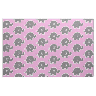Cute-Pink und Graue Elefantenmuster Stoff