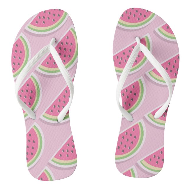 Cute Pink Watermelon Pattern Flip Flops (Fußbett)