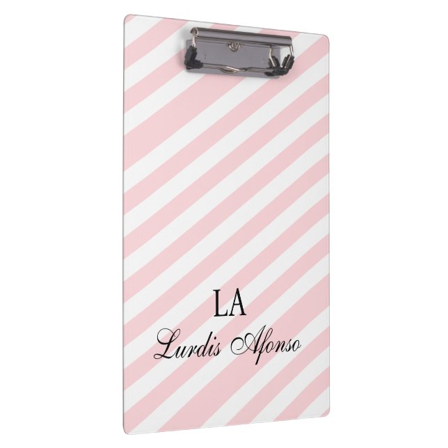 Cute Pink & White Stripe Clipboard  Klemmbrett (Rechts)