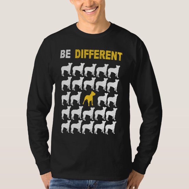 Cute Pit Bull Be Different Inspiration T-Shirt (Vorderseite)