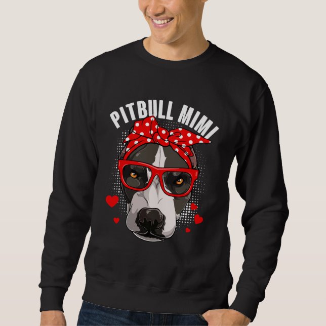 Cute Pitbull Mimi Dog  Family Matching Mothers Day Sweatshirt (Vorderseite)