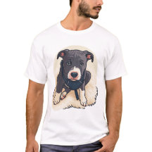 Cute Pitbull Puppy Dog Cartoon Design