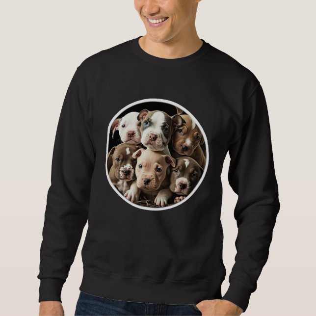 Cute Pitbull Staffy Puppies Sweatshirt (Vorderseite)