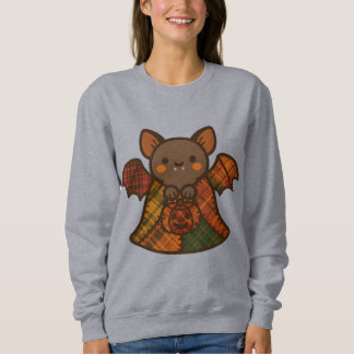 Cute Plaid Patchwork Bat Sweatshirt | Cozy Fall