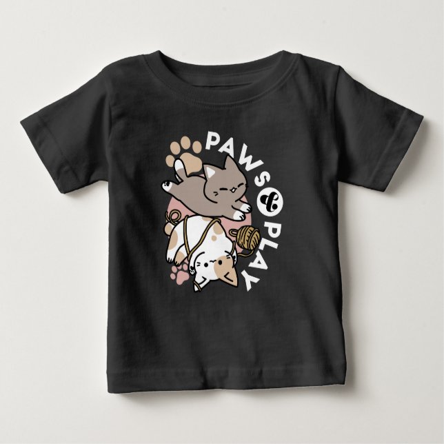 Cute Playful Cats Design – Fun Paws and Play Art Baby T-shirt (Vorderseite)
