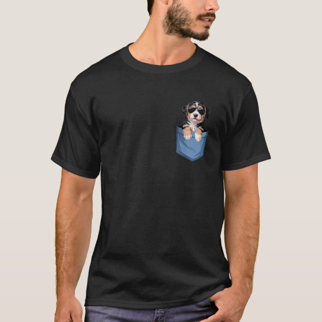Cute Pocket Bernedoodle Lover Doodle Dog Mom  T-Shirt (Vorderseite)
