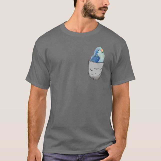 Cute Pocket Blue Quaker Parrot Bird family friends T-Shirt (Vorderseite)