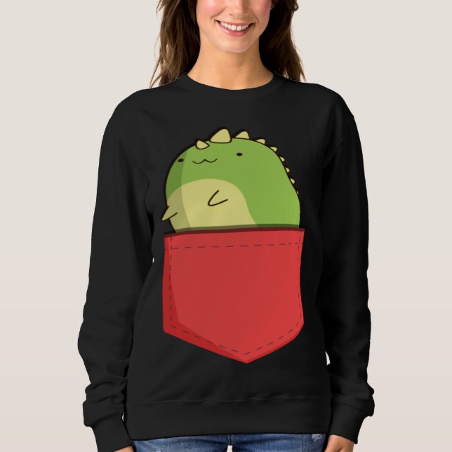 Cute Pocket Dino  Prehistoric Rex Dino In Pocket K Sweatshirt (Vorderseite)