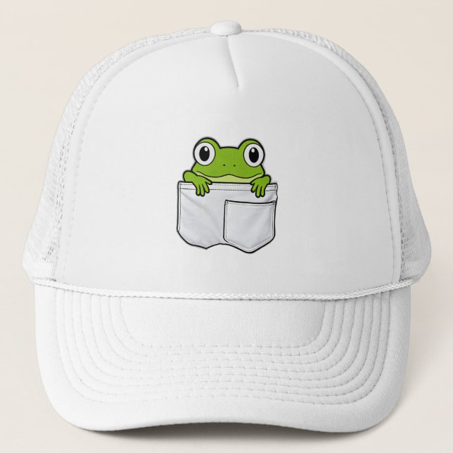 Cute Pocket Frog Truckerkappe (Vorderseite)