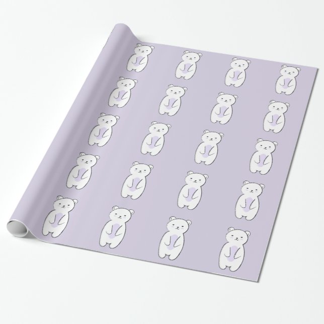 Cute Polar Bear Geschenkpapier (Ungerollt)