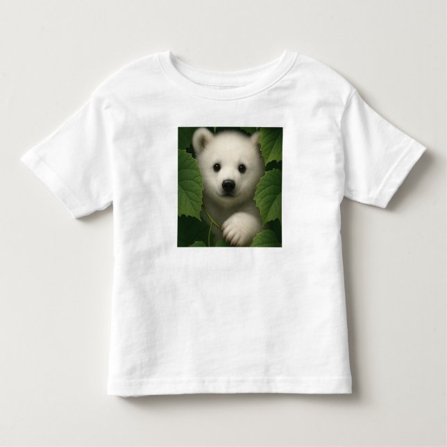 “Cute Polar Bear Kids T-Shirt – Winter Animal Tee (Vorderseite)