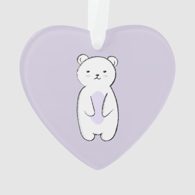 Cute Polar Bear Ornament (Rückseite)