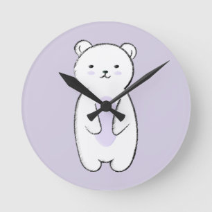 Cute Polar Bear Runde Wanduhr