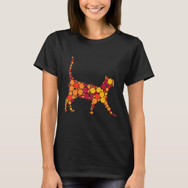 Cute Polka Dot Cat International Dot Day T-Shirt (Vorderseite)