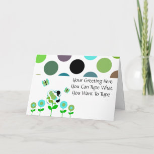 Cute Polka Dot Flowers Greeting Card Karte