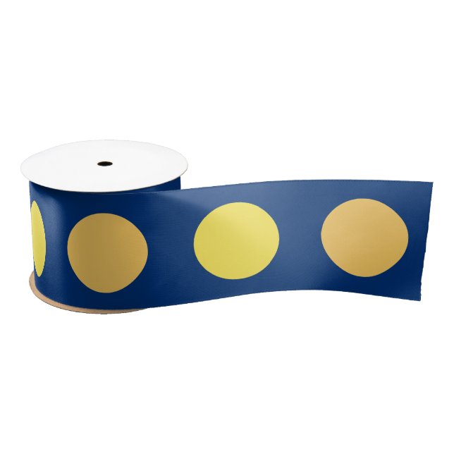 Cute Polka Dots Ribbon in Yellow, Orange and  Blue Satinband (Spule)