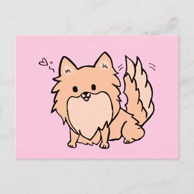 Cute Pom Blank Postkarte (Vorderseite)