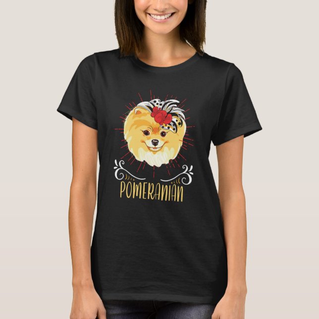 Cute Pomeranian Delightful Cheerful Animal T-Shirt (Vorderseite)