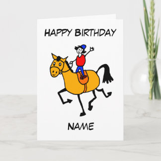 Cute Pony Trot on Cartoon Birthday Karte