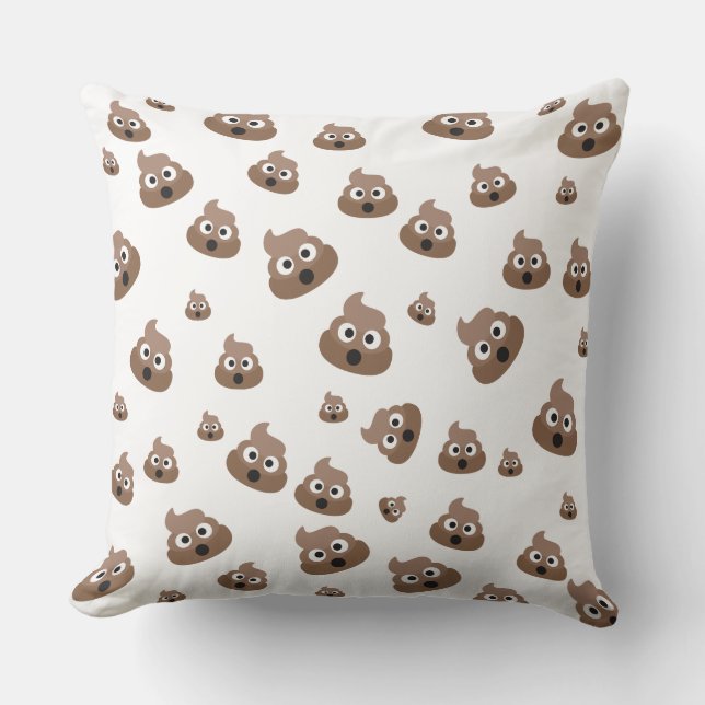 Cute Poop Emoji Pattern Kissen (Vorderseite)