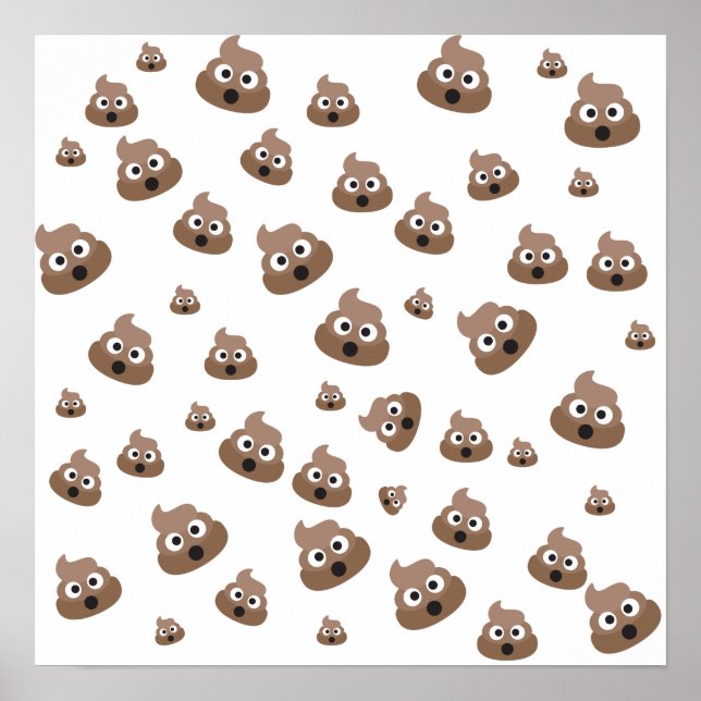 Cute Poop Emoji Pattern Poster (Vorne)