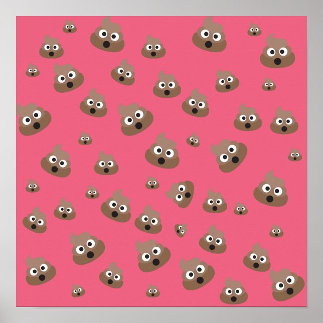 Cute Poop Emoji Pattern Poster (Vorne)