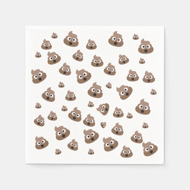 Cute Poop Emoji Pattern Serviette (Vorderseite)