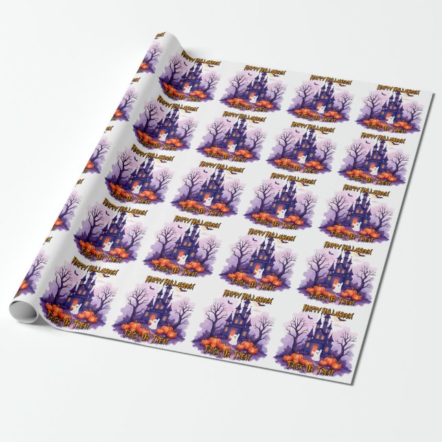 Cute Popular Halloween Spooky Collection Geschenkpapier (Ungerollt)
