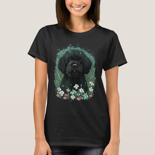 Cute Portie Dog on Portuguese Water Dog T-Shirt (Vorderseite)