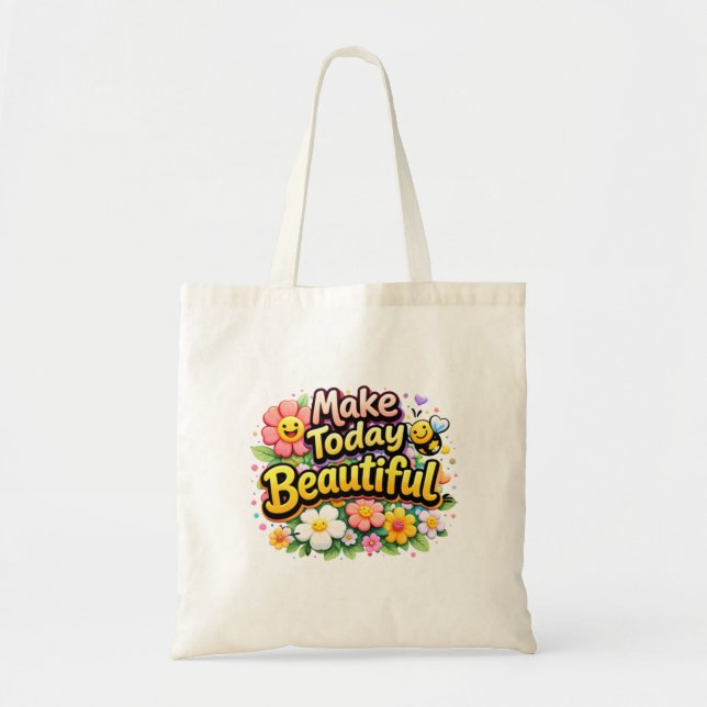 Cute Positive Quote Aesthetic Canvas Bag,  Tragetasche (Vorne)