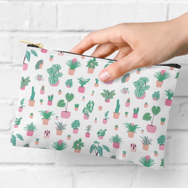 Cute Potted Plants Pattern Zipper Pouch Zubehörtasche (Von Creator hochgeladen)