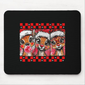 Cute Preppy Christmas,reindeer Brushstrokes Funny Mousepad
