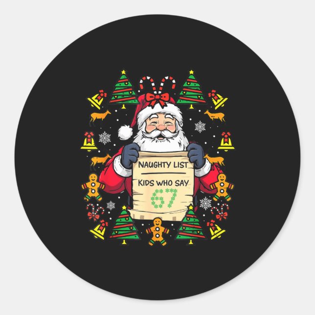 Cute Preppy Christmas,reindeer Brushstrokes Funny  Runder Aufkleber (Vorderseite)