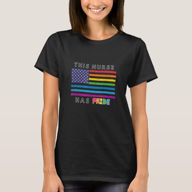 Cute Pride Nurse Graphic Flag  LGBTQ Support Wear T-Shirt (Vorderseite)